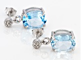 Pre-Owned Sky Blue Topaz Rhodium Over Sterling Silver Earrings 5.42ctw