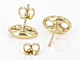 Pre-Owned 10k Yellow Gold Puff Mariner Stud Earrings