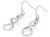 Pre-Owned White Diamond Rhodium Over Sterling Silver Dangle Earrings 0.15ctw