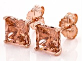 Pre-Owned Morganite Simulant 18K Rose Gold Over Sterling Silver Earrings 4.00ctw