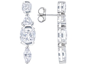 Pre-Owned White Cubic Zirconia Platinum Over Sterling Silver Earrings 13.80ctw