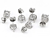 Pre-Owned White Cubic Zirconia Platinum Over Sterling Silver Perfect Cut Stud Set 14.92ctw