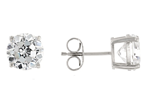 Pre-Owned White Cubic Zirconia Platinum Over Sterling Silver Perfect Cut Stud Set 14.92ctw