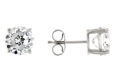 Pre-Owned White Cubic Zirconia Platinum Over Sterling Silver Perfect Cut Stud Set 14.92ctw