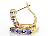 Pre-Owned Blue Tanzanite 10k Yellow Gold Hoop Earrings 1.12ctw.