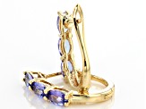 Pre-Owned Blue Tanzanite 10k Yellow Gold Hoop Earrings 1.12ctw.