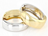 Pre-Owned 14k Yellow Gold & Rhodium Over 14k White Gold 9/16" Huggie Hoop Earrings