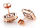 Pre-Owned Champagne Diamond 18k Rose Gold Over Sterling Silver Cluster Stud Earrings 1.00ctw