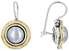 Pre-Owned Platinum Cultured Freshwater Pearl Sterling Silver & 14k Yellow Gold Over Silver Two-Tone