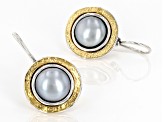 Pre-Owned Platinum Cultured Freshwater Pearl Sterling Silver & 14k Yellow Gold Over Silver Two-Tone