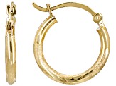 Pre-Owned 14k Yellow Gold Polished, Diamond-Cut, & Satin Finish 5/8" Hoop Earrings