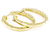 Pre-Owned Moissanite 14k Yellow Gold Over Silver Hoop Earrings 1.48ctw DEW