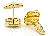 Pre-Owned Moissanite 14k yellow gold over sterling silver mens eagle cufflinks 1.20ctw DEW