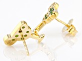 Pre-Owned Green Chrome Diopside 18k Gold Over Sterling Silver Margarita Stud Earrings 0.49ctw