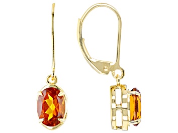 Picture of Pre-Owned Orange Madeira Citrine 18k Yellow Gold Over Sterling Silver Earrings 1.70ctw