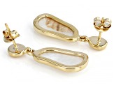 Pre-Owned Mother-Of-Pearl 18k Yellow Gold Over Sterling Silver Earrings