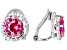 Pre-Owned Red Lab Created Ruby Platinum Over Sterling Silver Clip-On Earrings 3.97ctw