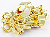 Pre-Owned Multi Color Gold Tone Christmas Bell Brooch