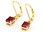 Pre-Owned Red Mahaleo® Ruby 18K Yellow Over Sterling Silver Dangle Earrings 2.31ctw