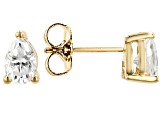 Pre-Owned Moissanite 14k Yellow Gold Stud Earrings .86ctw DEW