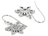 Pre-Owned White Cubic Zirconia Platinum Over Sterling Silver Snowflake Earrings 1.28ctw