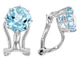 Pre-Owned Sky Blue Topaz Rhodium Over Sterling Silver December Birthstone Clip-On Earrings 2.81ctw