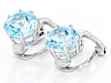 Pre-Owned Sky Blue Topaz Rhodium Over Sterling Silver December Birthstone Clip-On Earrings 2.81ctw