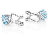 Pre-Owned Sky Blue Topaz Rhodium Over Sterling Silver December Birthstone Clip-On Earrings 2.81ctw