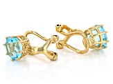 Pre-Owned Sky Blue Glacier Topaz 18k Yellow Gold Over Sterling Silver December Birthstone Earrings 2