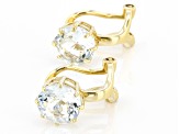 Pre-Owned Blue Aquamarine 18k Yellow Gold Over Sterling Silver March Birthstone Clip-On Earrings 2.0
