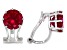 Pre-Owned Red Lab Created Ruby Rhodium Over Sterling Silver July Birthstone Clip-On Earrings 3.06ctw