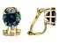 Pre-Owned Blue Lab Created Alexandrite 18k Yellow Gold Over Silver June Birthstone Clip-On Earrings