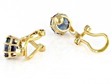 Pre-Owned Blue Lab Created Alexandrite 18k Yellow Gold Over Silver June Birthstone Clip-On Earrings
