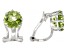Pre-Owned Green Peridot Rhodium Over Sterling Silver August Birthstone Clip-On Earrings 2.38ctw