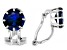 Pre-Owned Blue Lab Created Sapphire Rhodium Over Silver September Birthstone Clip-On Earrings 3.23ct