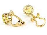 Pre-Owned Yellow Brazilian Citrine 18k Yellow Gold Over Silver November Birthstone Clip-On Earrings