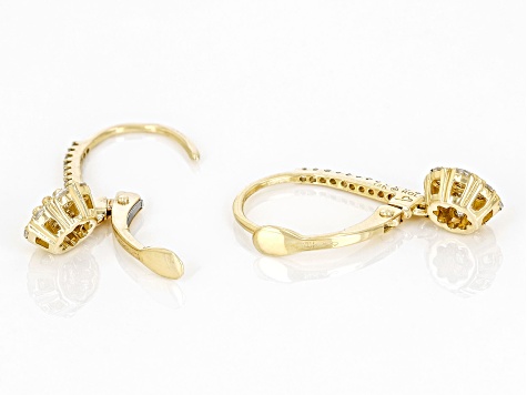 Pre-Owned White Diamond 14k Yellow Gold Dangle Earrings 0.50ctw
