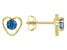 Pre-Owned London Blue Topaz Child's 10k Yellow Gold Heart Stud Earrings .22ctw