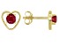 Pre-Owned Ruby Childrens 10k Yellow Gold Heart Stud Earrings .22ctw