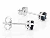Pre-Owned Blue Sapphire Rhodium Over 10k White Gold Childrens Stud Earring 0.60ctw
