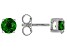 Pre-Owned Green Chrome Diopside Rhodium Over Sterling Silver Childrens Stud Earrings 0.46ctw