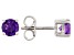 Pre-Owned Purple Amethyst Rhodium Over Sterling Silver Childrens Birthstone Earrings .43ctw