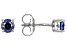 Pre-Owned Blue Lab Created Sapphire Rhodium Over Sterling Silver Childrens Stud Earrings 0.46ctw