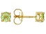 Pre-Owned Green Peridot 18k Yellow Gold Over Sterling Silver Childrens Stud Earrings 0.48ctw