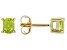 Pre-Owned Green Manchurian Peridot(TM) 10k Yellow Gold Children's Stud Earrings 0.32ctw