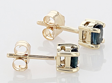 Pre-Owned Blue Sapphire 10k Yellow Gold Children's Stud Earrings 0.34ctw