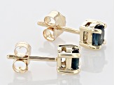 Pre-Owned Blue Sapphire 10k Yellow Gold Children's Stud Earrings 0.34ctw