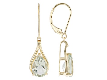 Picture of Pre-Owned Prasiolite 10k Yellow Gold Earrings 2.89ctw