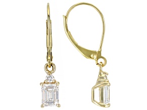 Pre-Owned White Lab-Grown Diamond 14k White Gold Dangle Earrings 1.00ctw