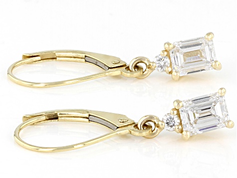 Pre-Owned White Lab-Grown Diamond 14k White Gold Dangle Earrings 1.00ctw